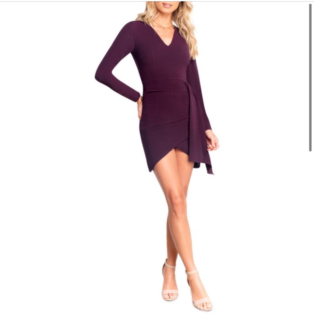 Dress The Population Aila Mini Wrap Dress